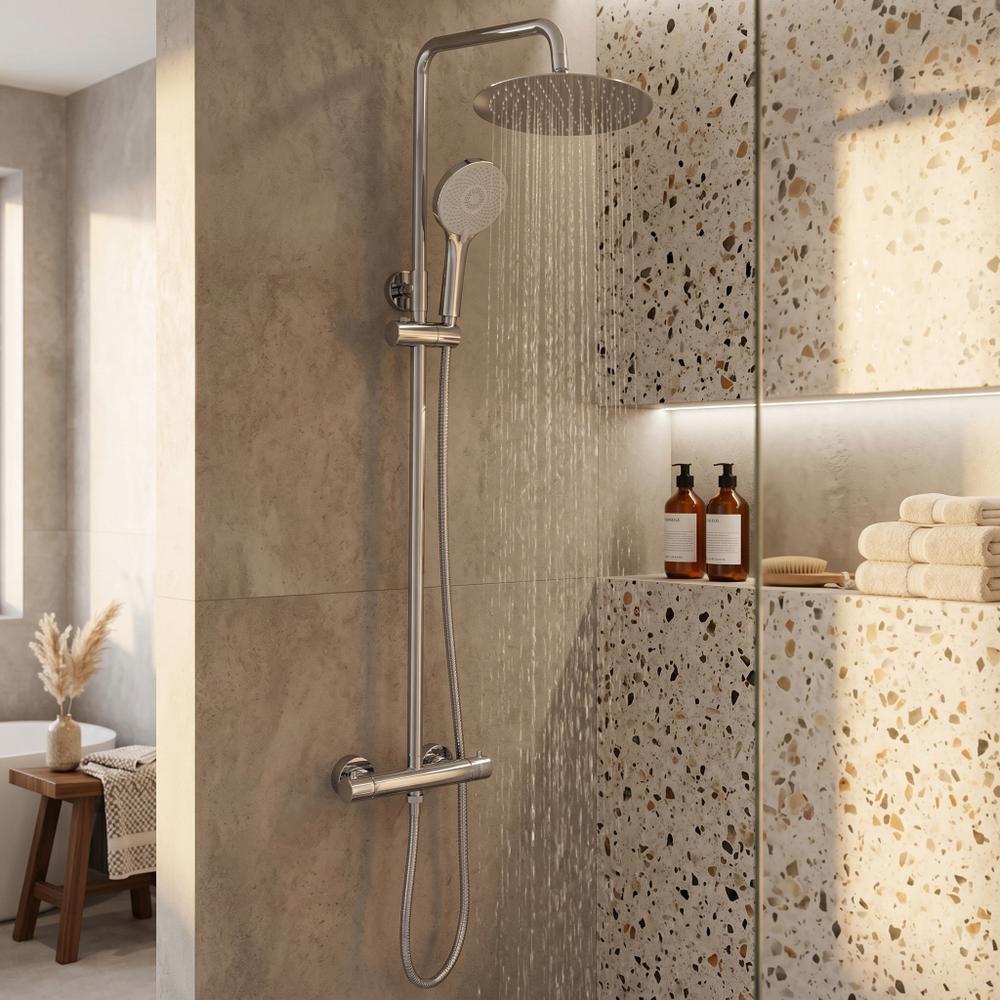 Suihkusarja ilman juoksuputkea termostaatilla Rea Lungo Chrome