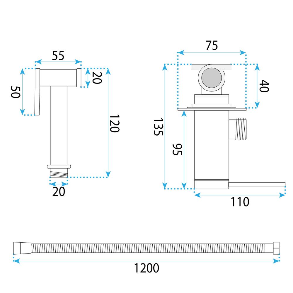 Bidet faucet Foss Clif Brush Nickel