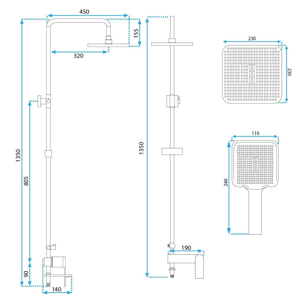 REA STORM GOLD dušas komplekts