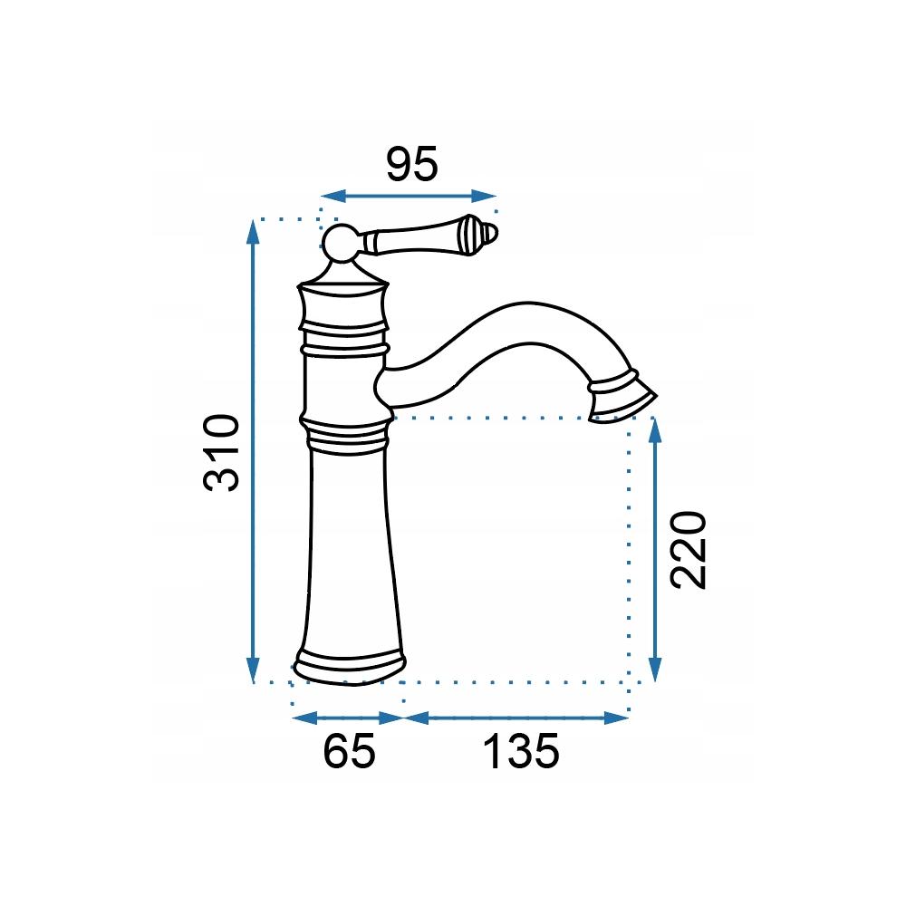 Izlietnes maisītājs Rea Vintage neapstrādāts melns Augsts