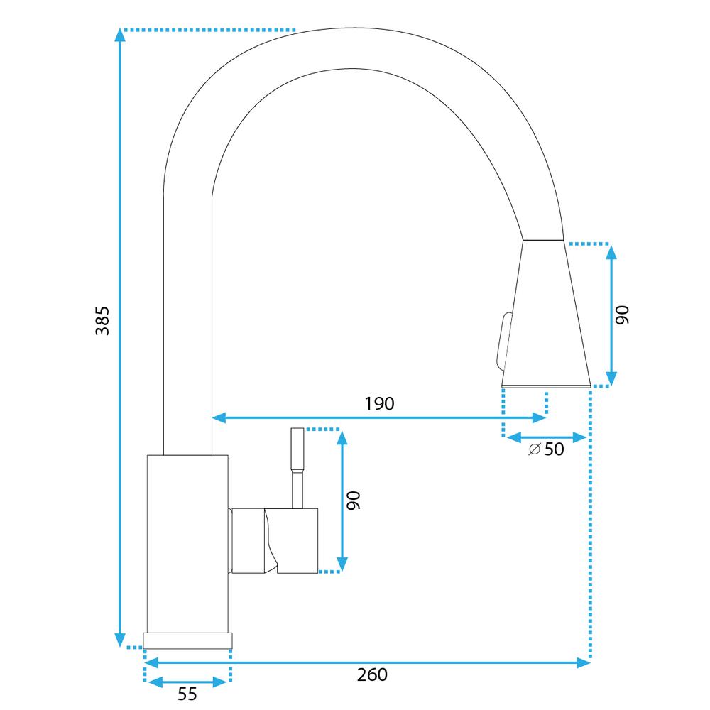 Robinet de cuisine REA CROSS BRUSH GOLD