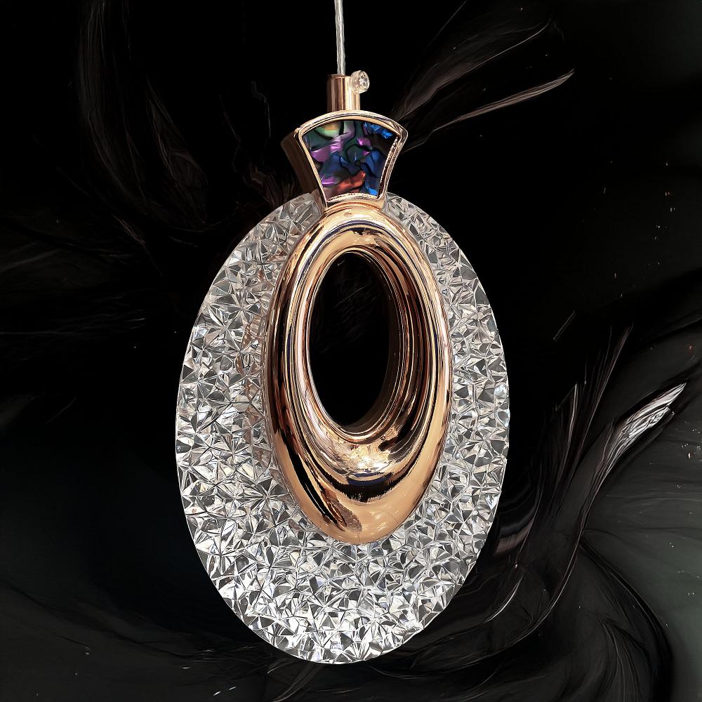 Kristall-Hängelampe  LHJ109-1CP LIGHT ROSE GOLD