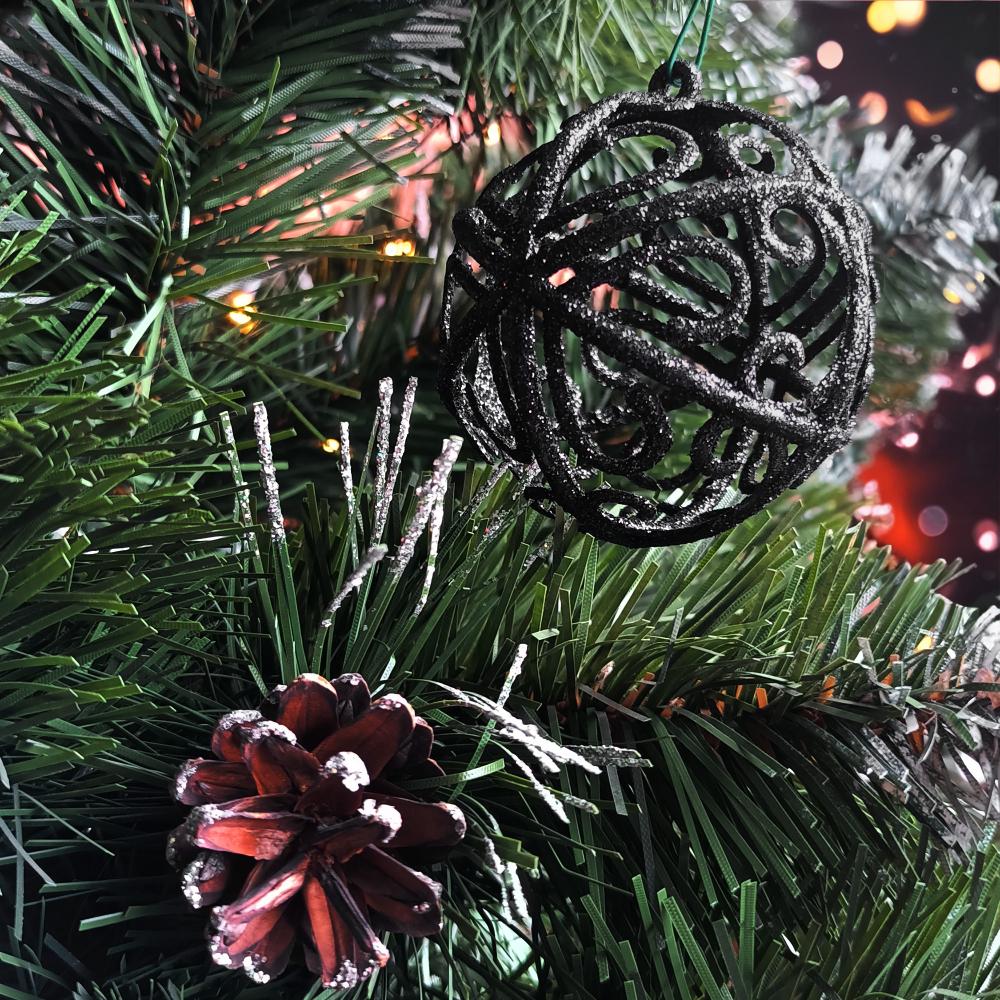 BOMBKI CHOINKOWE ZESTAW BLACK 6SZT KL-21X25