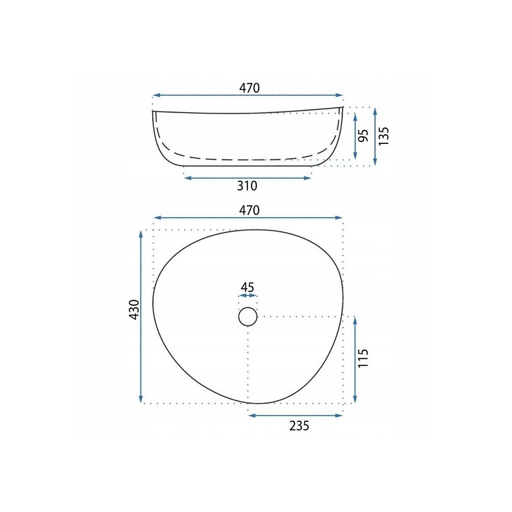 Countertop washbasin Basaro Wiktoria