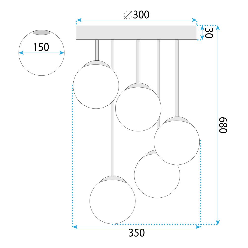 Hängelampe  APP1818-5CPR GOLD