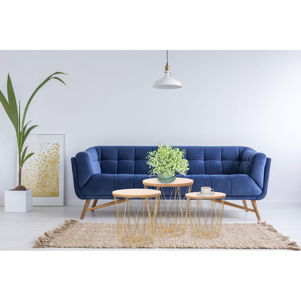 Komplet  trzech stolików drucianych TWINS gold