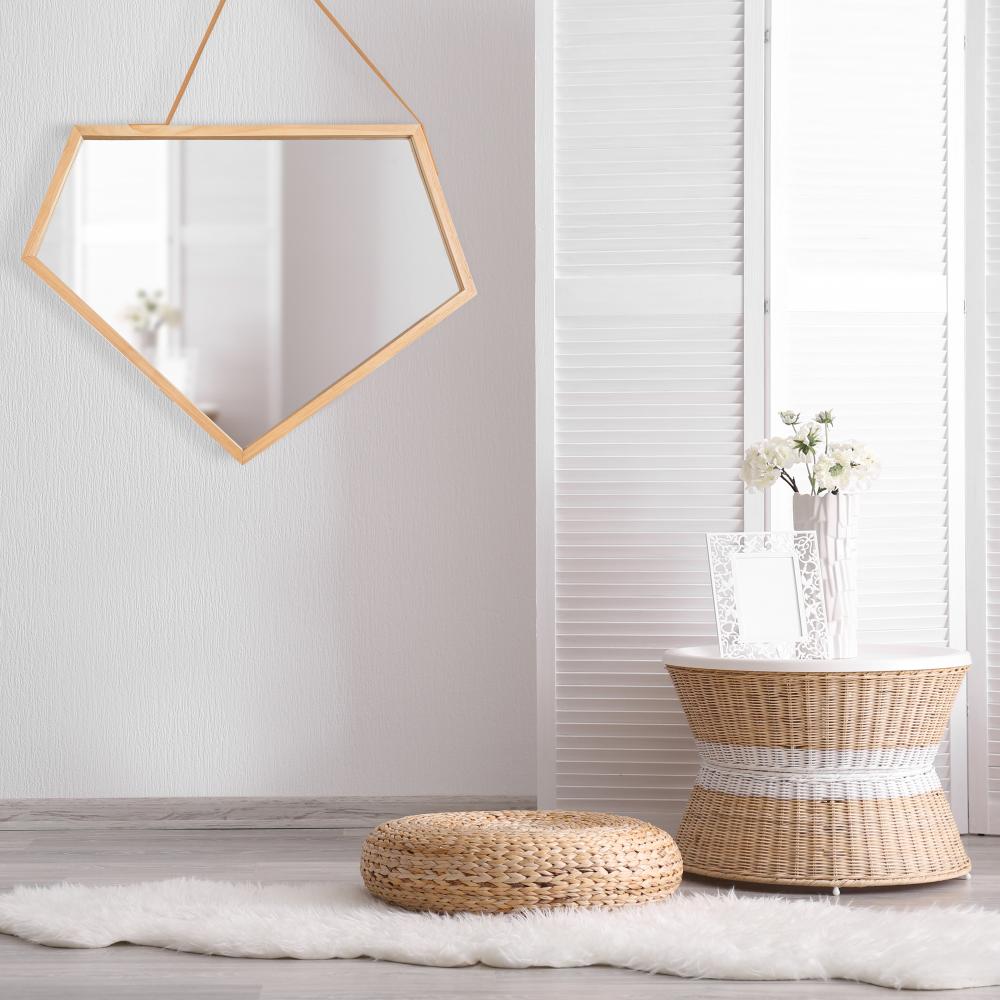 Asimetriškas medinis veidrodis 49 cm YMJZ20216