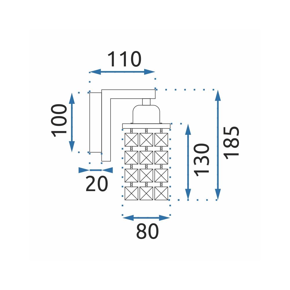 Wandlampe chrom APP543-1W