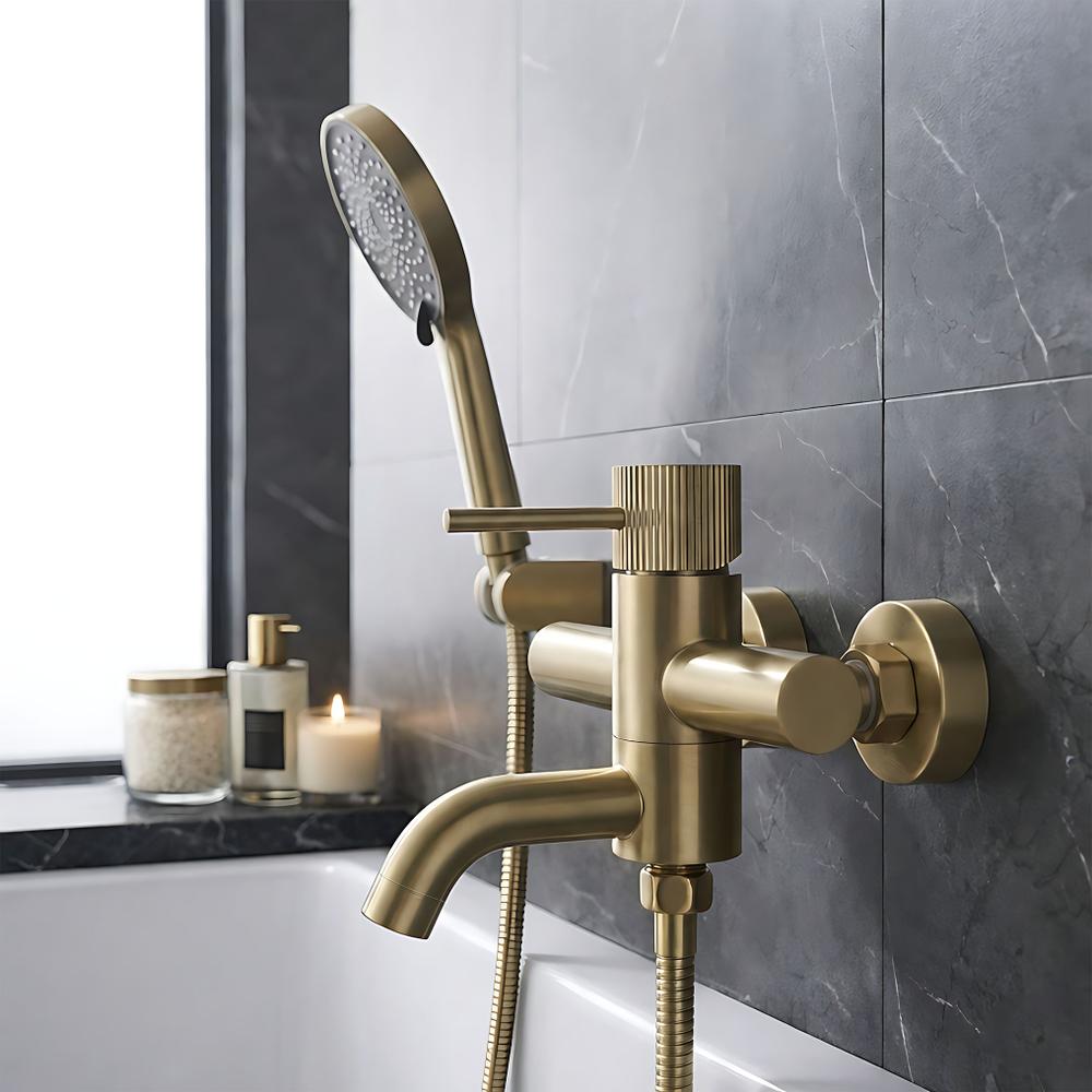 Vanová baterie Rea Lungo Stripe Gold  Brush