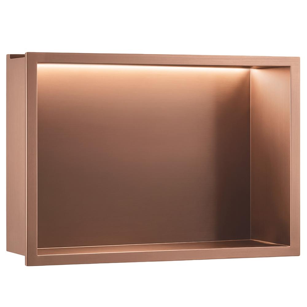 Półka wnękowa łazienkowa LED 30x45 Miedź Szczotkowana