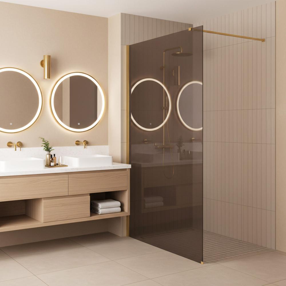 Duschwand Rea Flexi Brown / Gold 110