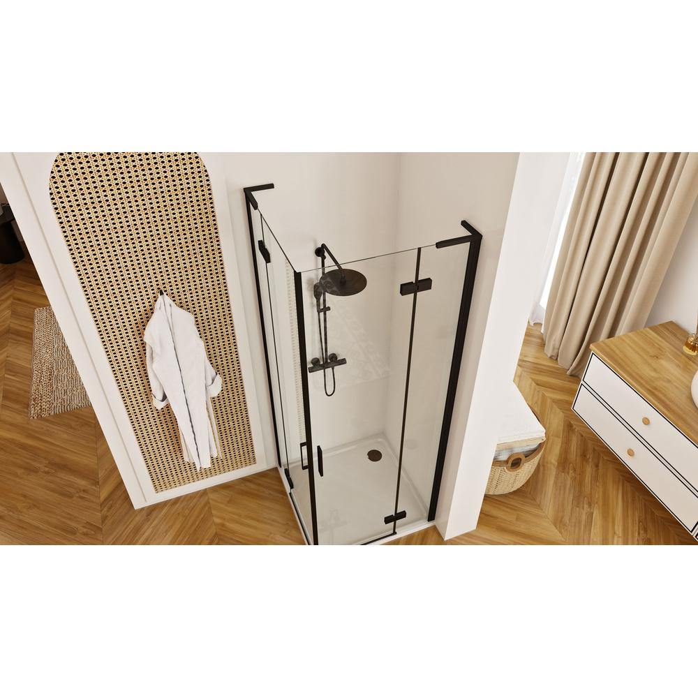 Duschkabine REA Hugo Double Black 90x90