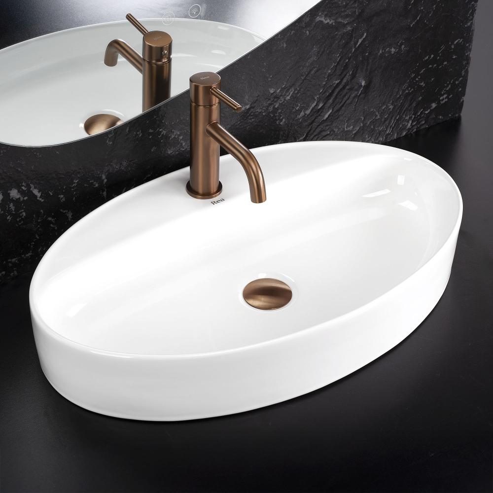 Νιπτήρας REA Nastazja 61,Φινίρισμα Γυαλιστερό:  61 x 38 x 10,5 εκ