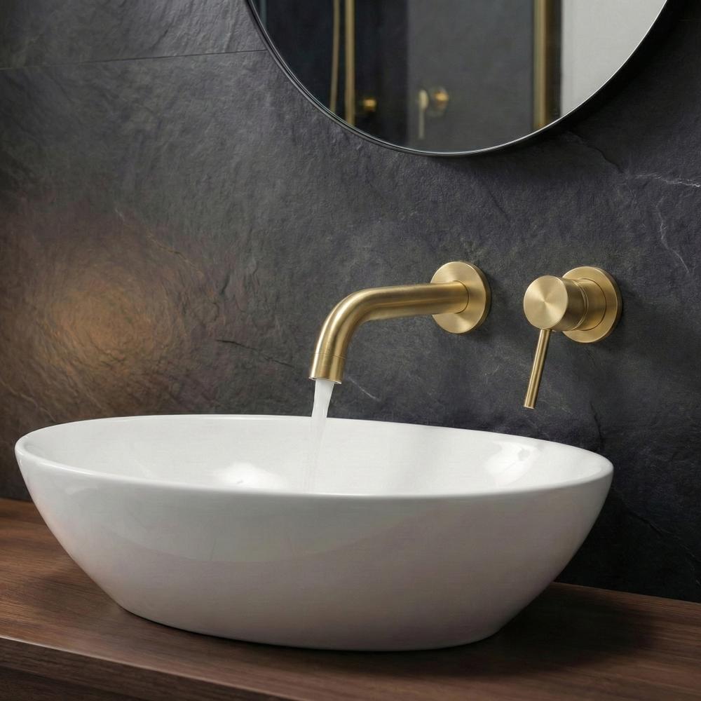 Вилив для змішувача прихованого монтажу Rea Lungo 20 cm Matt Gold