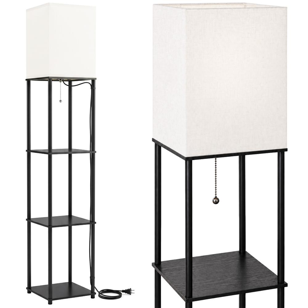 Lampa Stojąca Podłogowa JNH050-1F White z półkami
