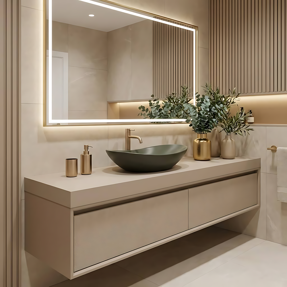 Умывальник на столешницу Rea Royal Olive Matt