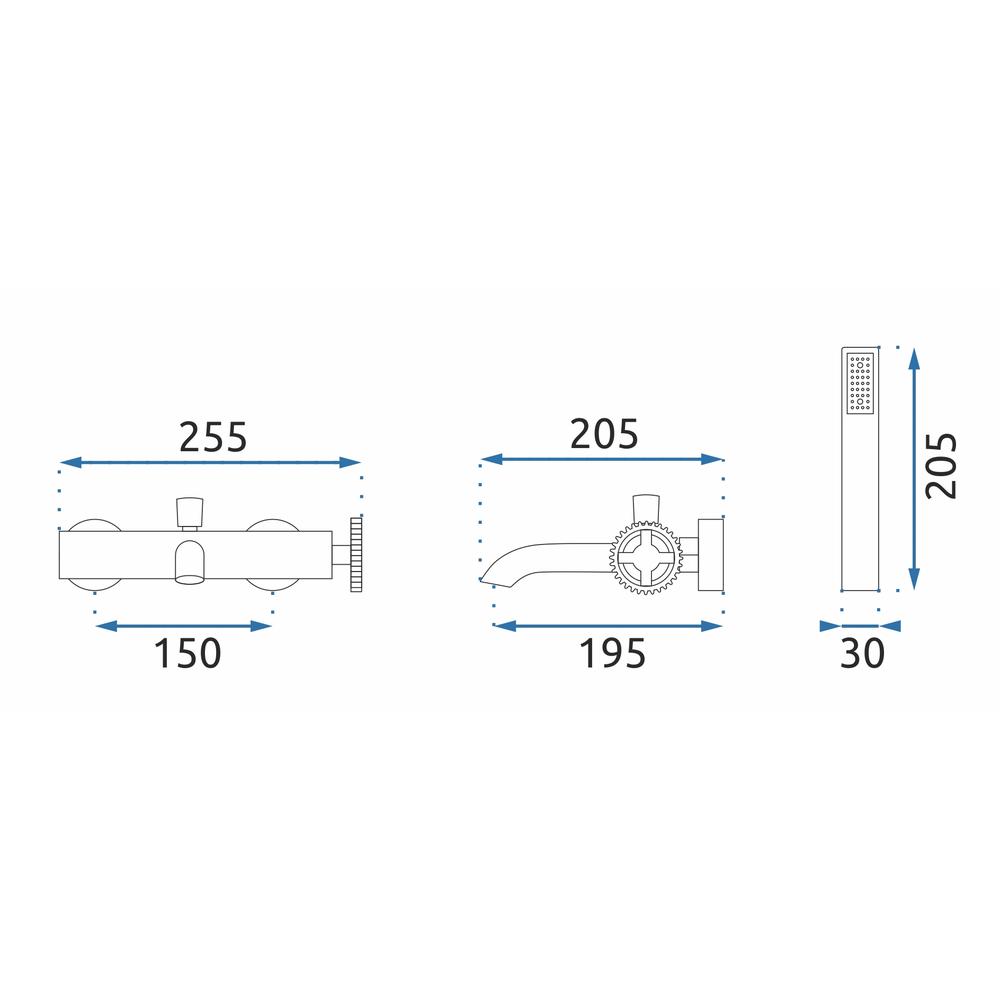Wannenarmatur Rea VERTIGO BLACK MAT