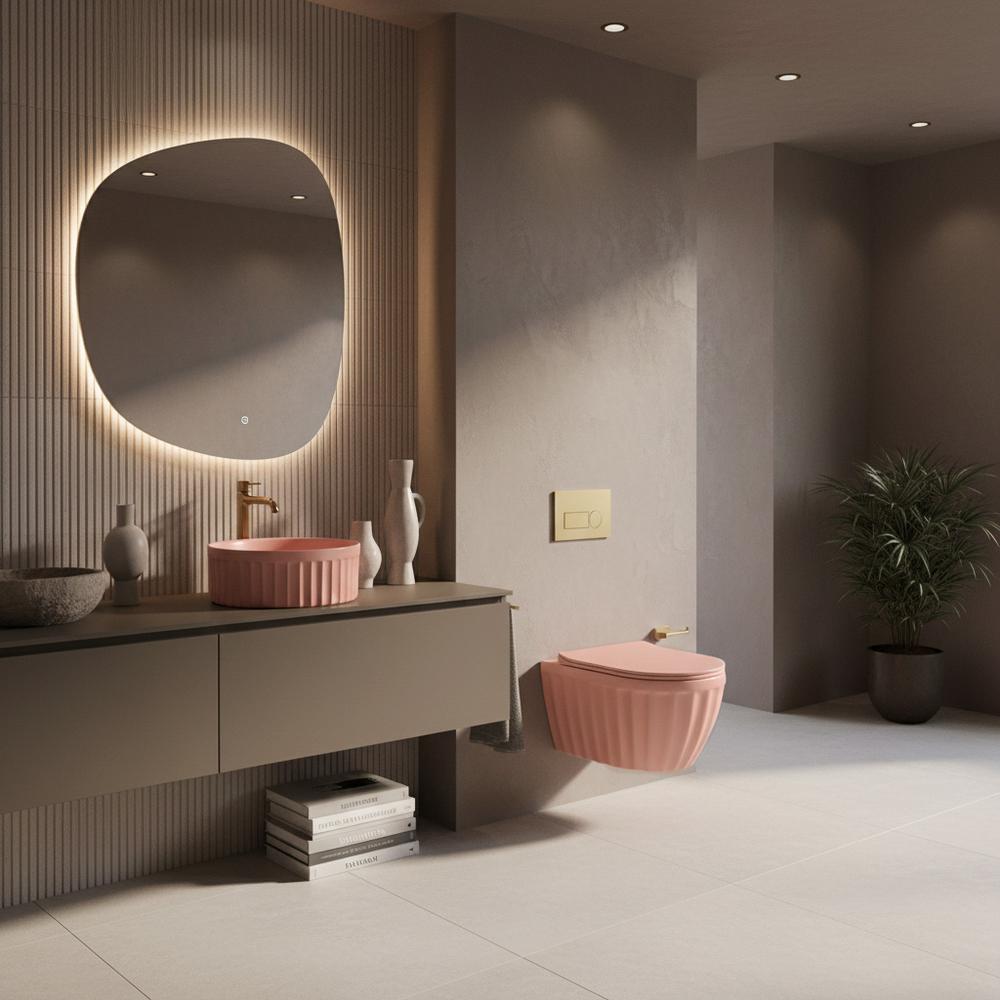 Umywalka nablatowa Rea DUO Sweet Pink Matt