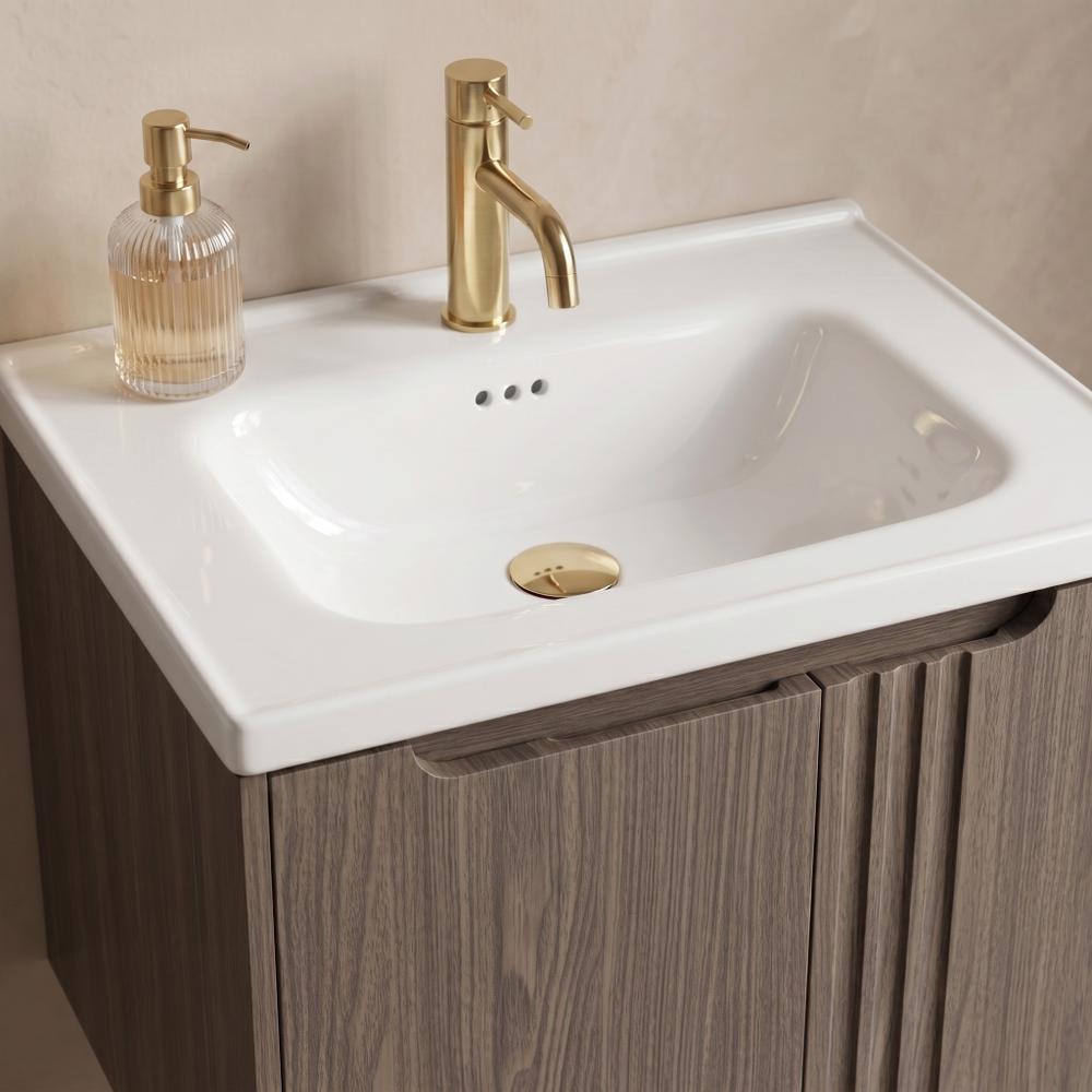 Szafka łazienkowa z umywalką Rea DB86-60L-1 Dark 60cm