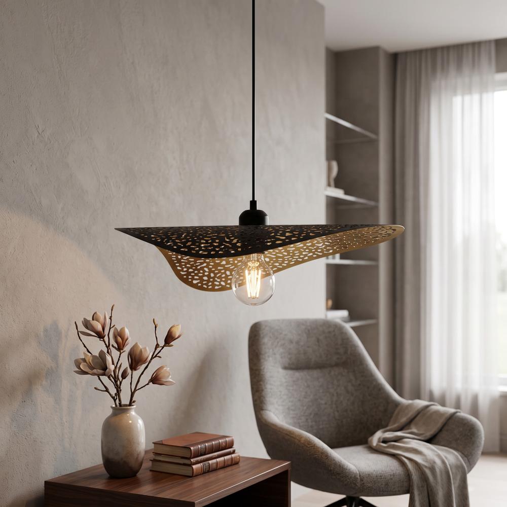 LAMPA SUFITOWA WISZĄCA APP1467-1CP czarna/złota