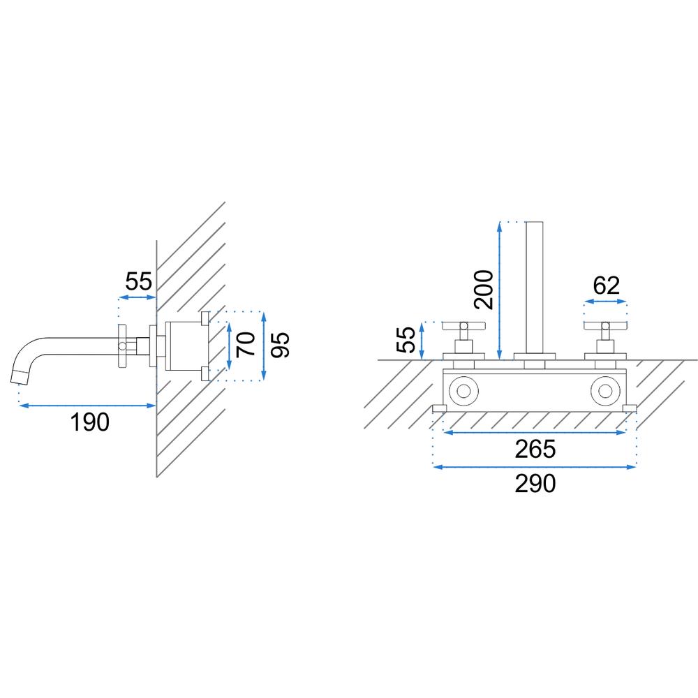 REA EXIT slēptais krāns melns