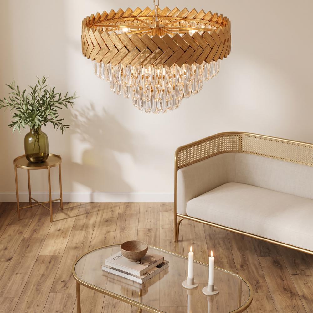 LAMPA WISZĄCA KRYSZTAŁOWA APP1942-3CP 50cm ZŁOTA