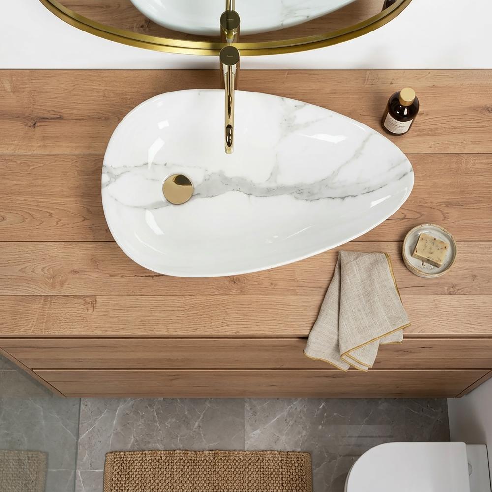 Aufsatzwaschbecken Rea Greta 65 Bianco Shiny