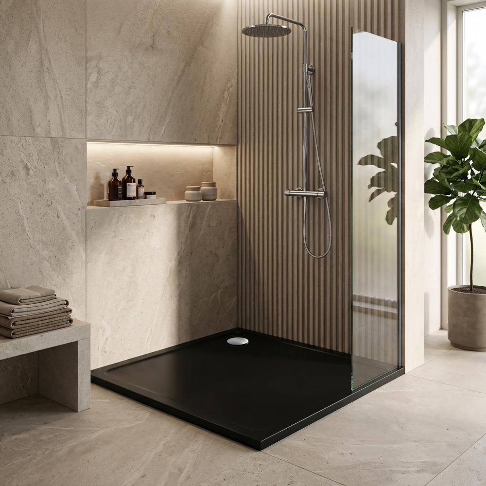 Acryl Duschwanne Rea Savoy black 80x80