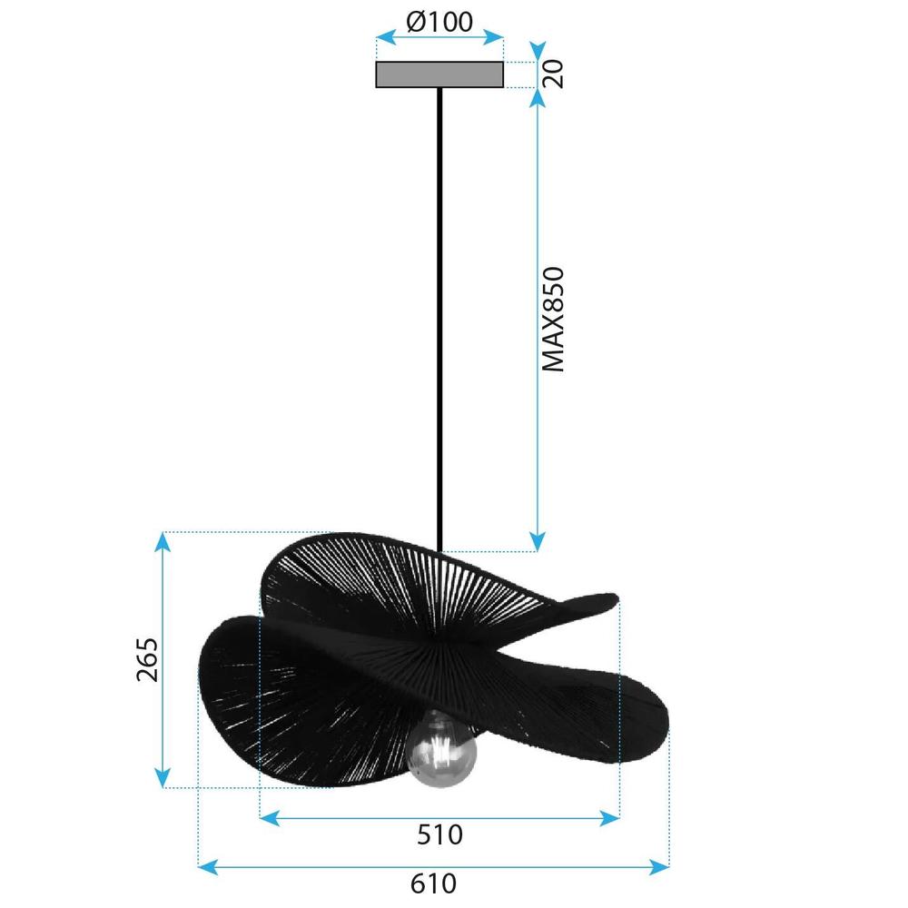 LAMPA SUFITOWA APP1833-1CP BLACK