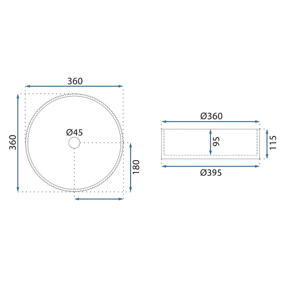 Aufsatzwaschbecken Rea Ingrid 36 Black