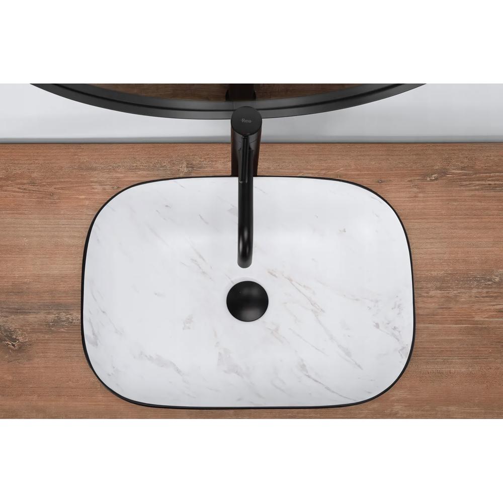 Umyvadlo na desku REA BELINDA Black Calala mat