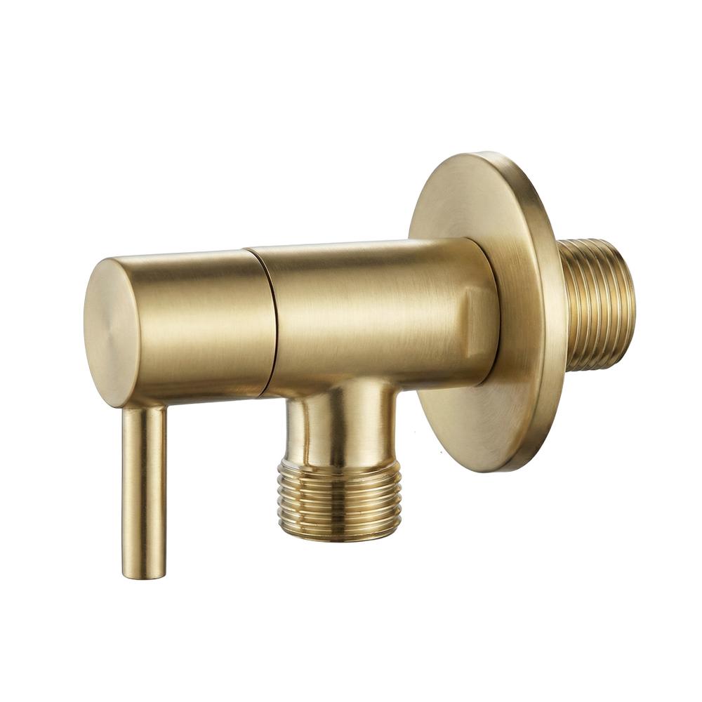 Zawór kątowy 1/2" x 3/8" Złoty szczotkowany