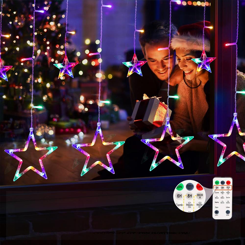 Kurtyna LED Gwiazdy Multikolor z Pilotem CD002-138