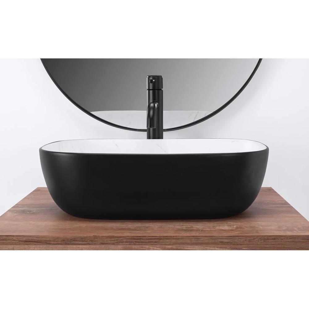 Umyvadlo na desku REA BELINDA Black Calala mat