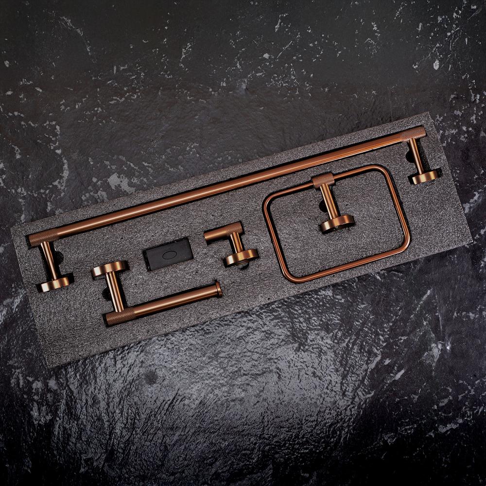 Kylpyhuonetarvikesetti GRID Brush Copper 4 osaa