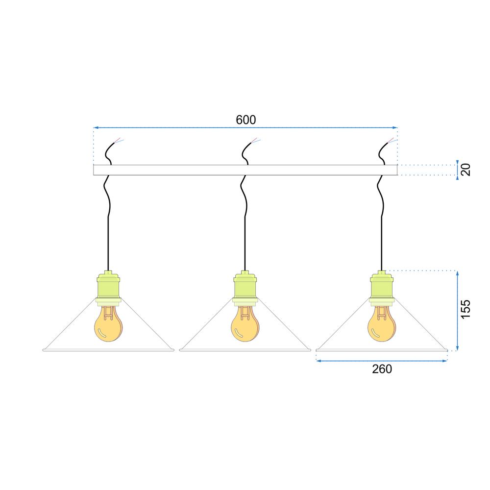 Hängelampe PORTO BLACK 3CP