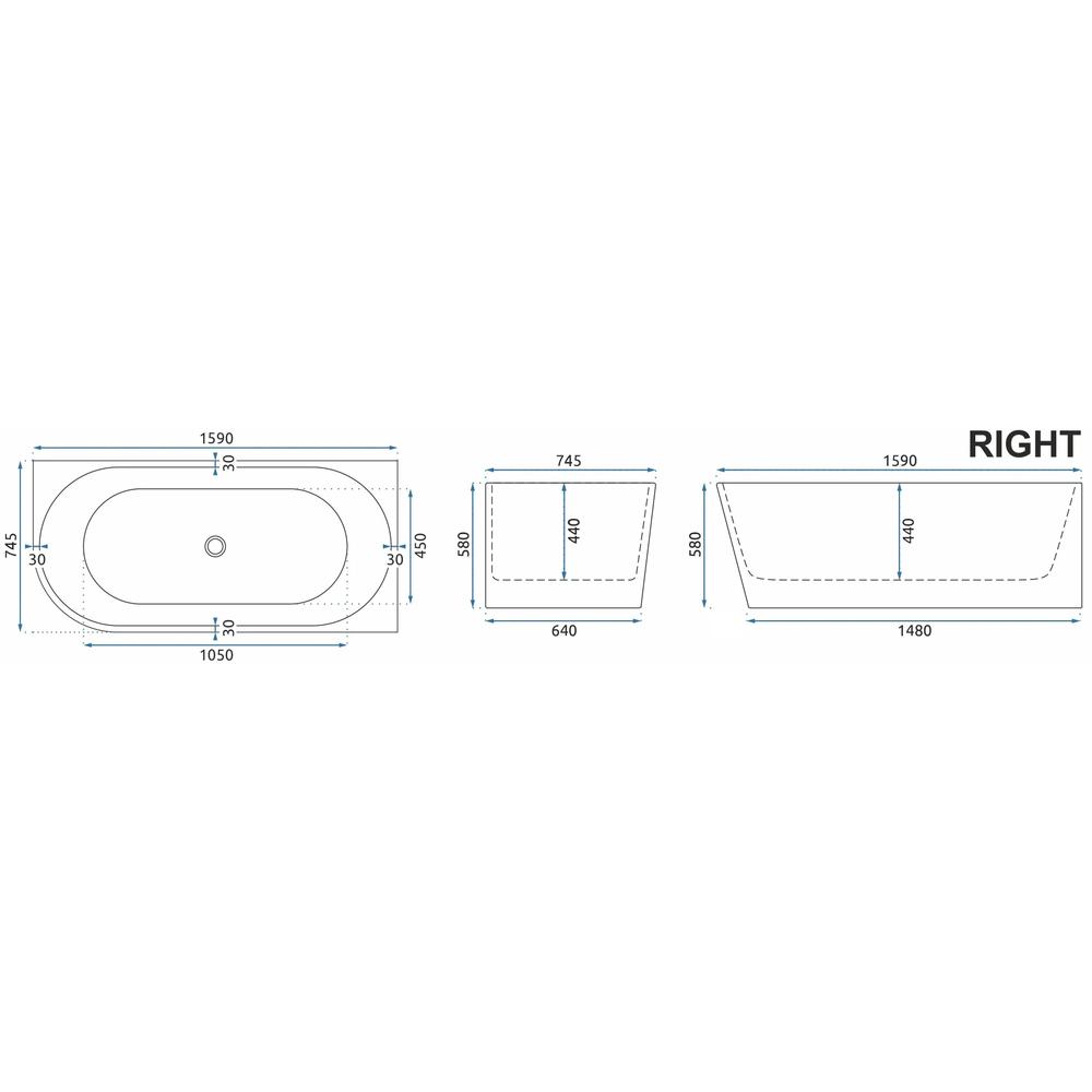 Kopalna kad SYDNEY BELLANTO RIGHT 160cm