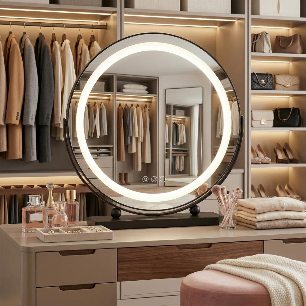 Zrkadlo LED MAKE-UP Black 40 cm