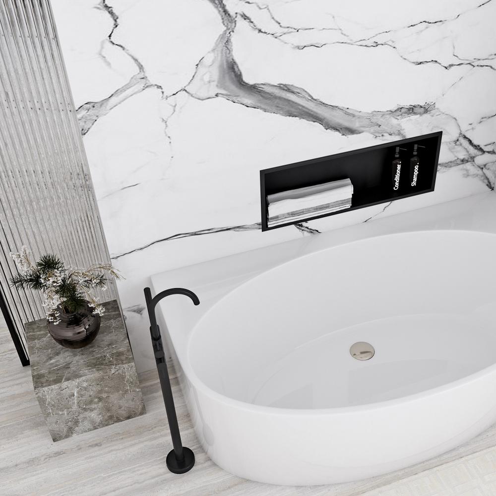 PÓŁKA WNĘKOWA ŁAZIENKOWA 30x60 czarny mat