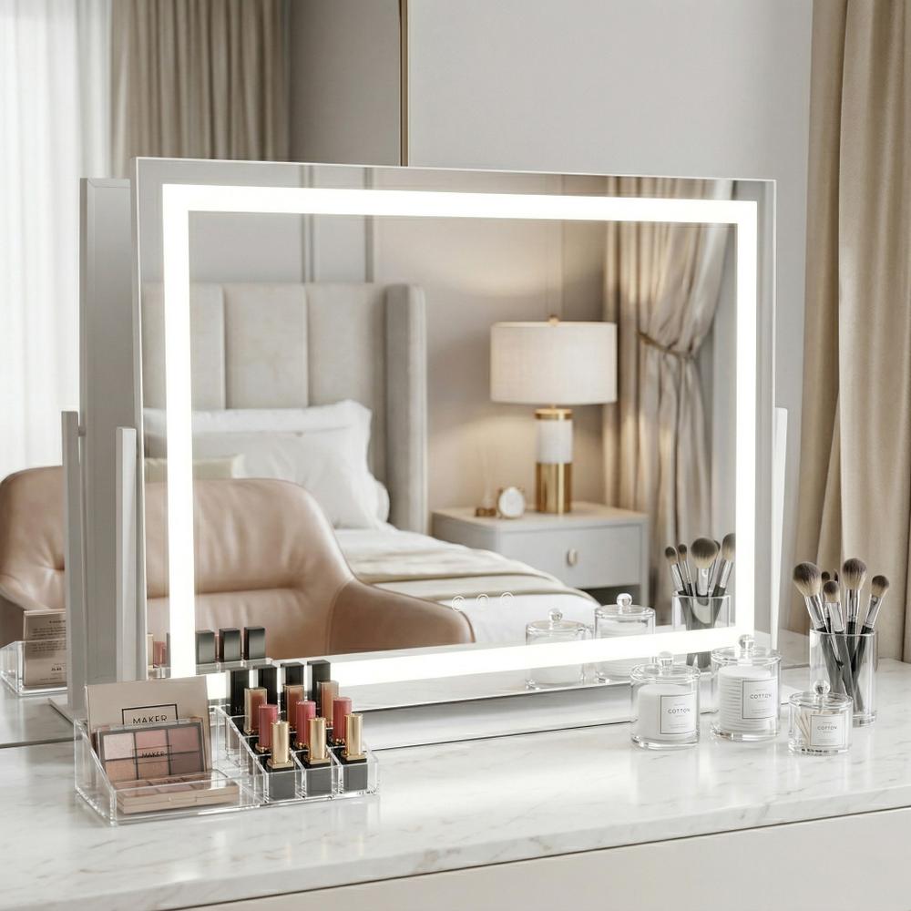 Lustro LED Studio Białe 58x45