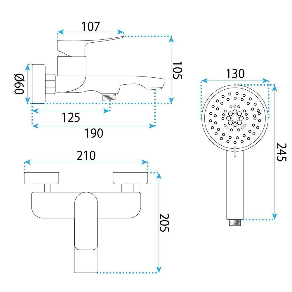 Badewannenarmatur PREMIUM REA Vision Brush Copper