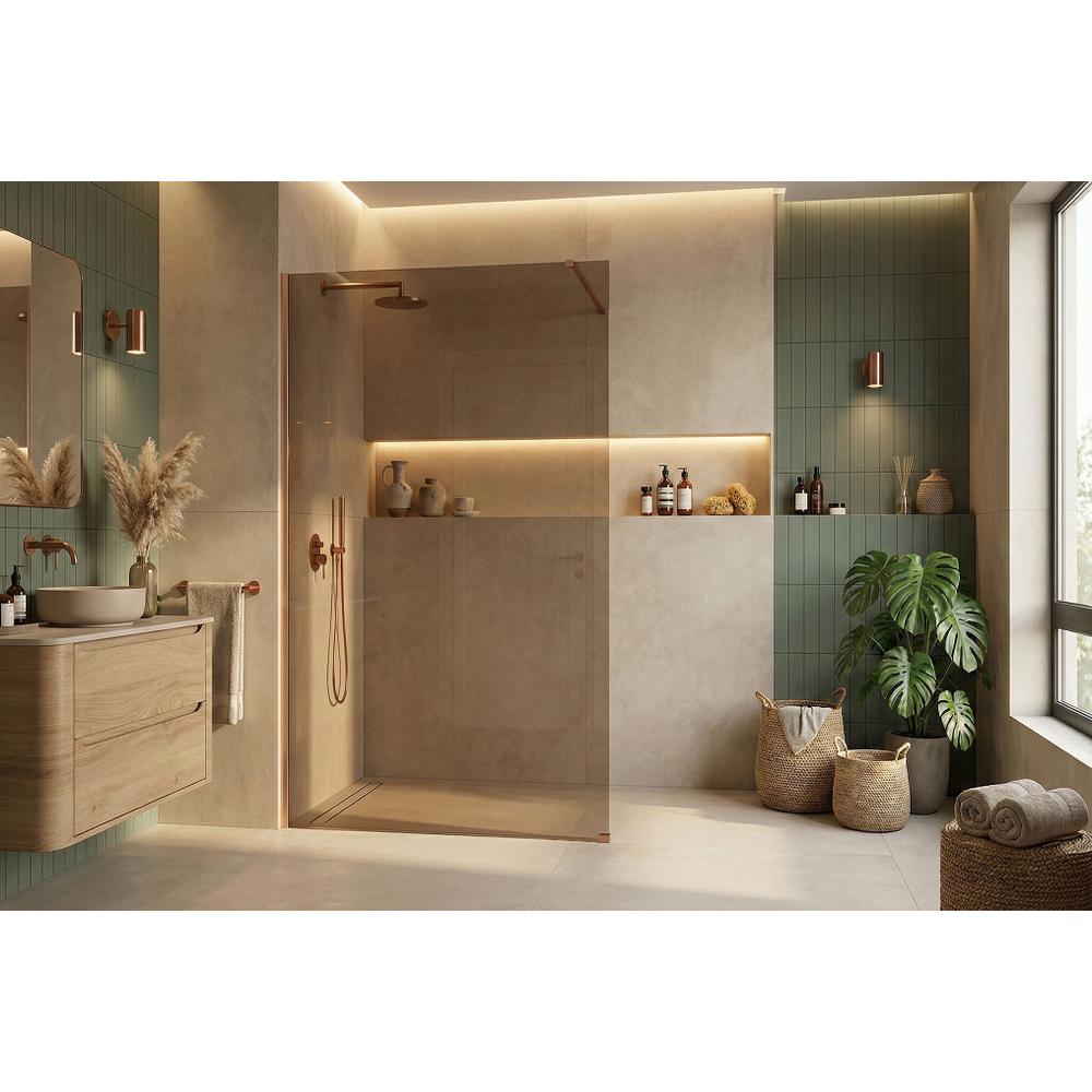 Duschwand Rea Flexi Brown / Brush Copper 80