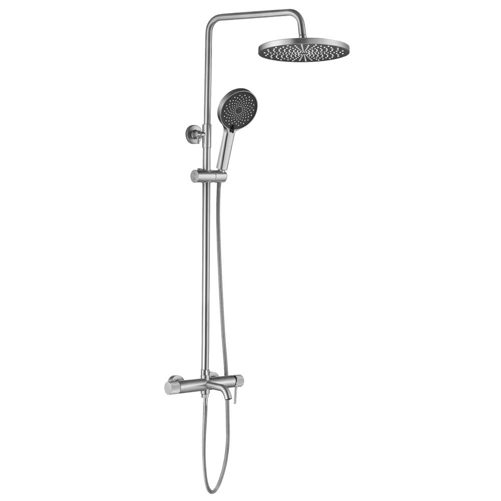 Rea Lungo Stripe Brush Nickel dušo komplektas