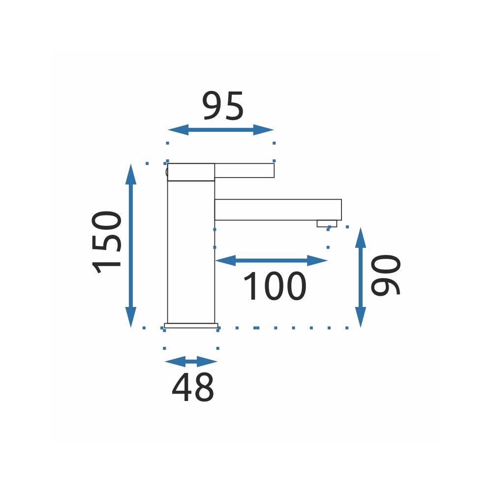 Wastafelkraan Rea Polo White/Gold Low