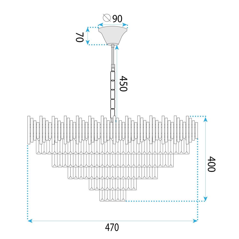 Hängelampe Cristal G063-CP 50cm BLACK