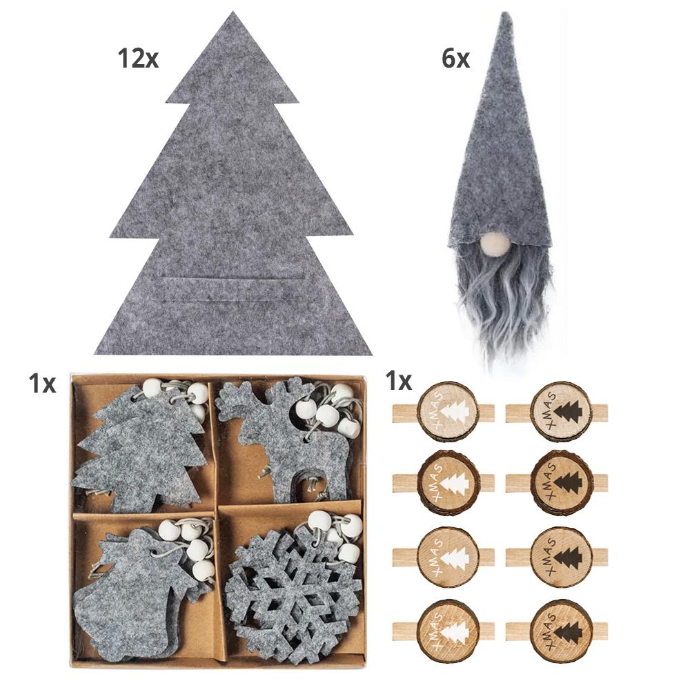 Zestaw dekoracji świątecznych Silver Frost 42el.