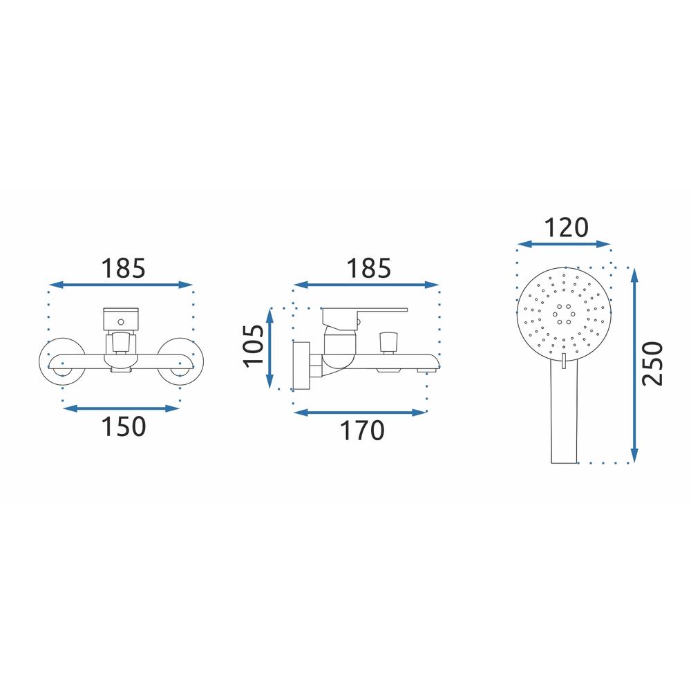 Bateria wannowa REA BLOOM biała złota