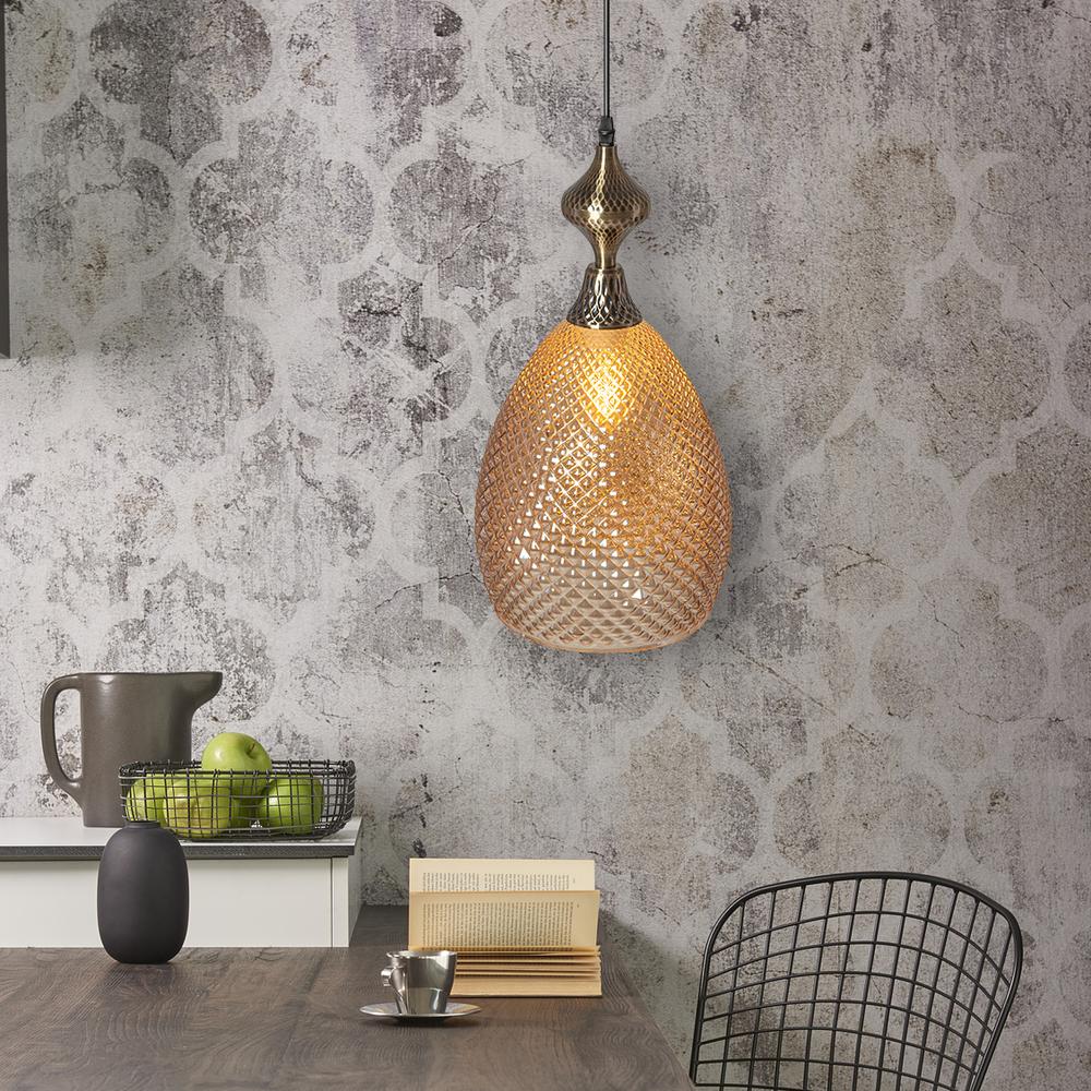 Hängelampe Glas Amber APP432-1CP