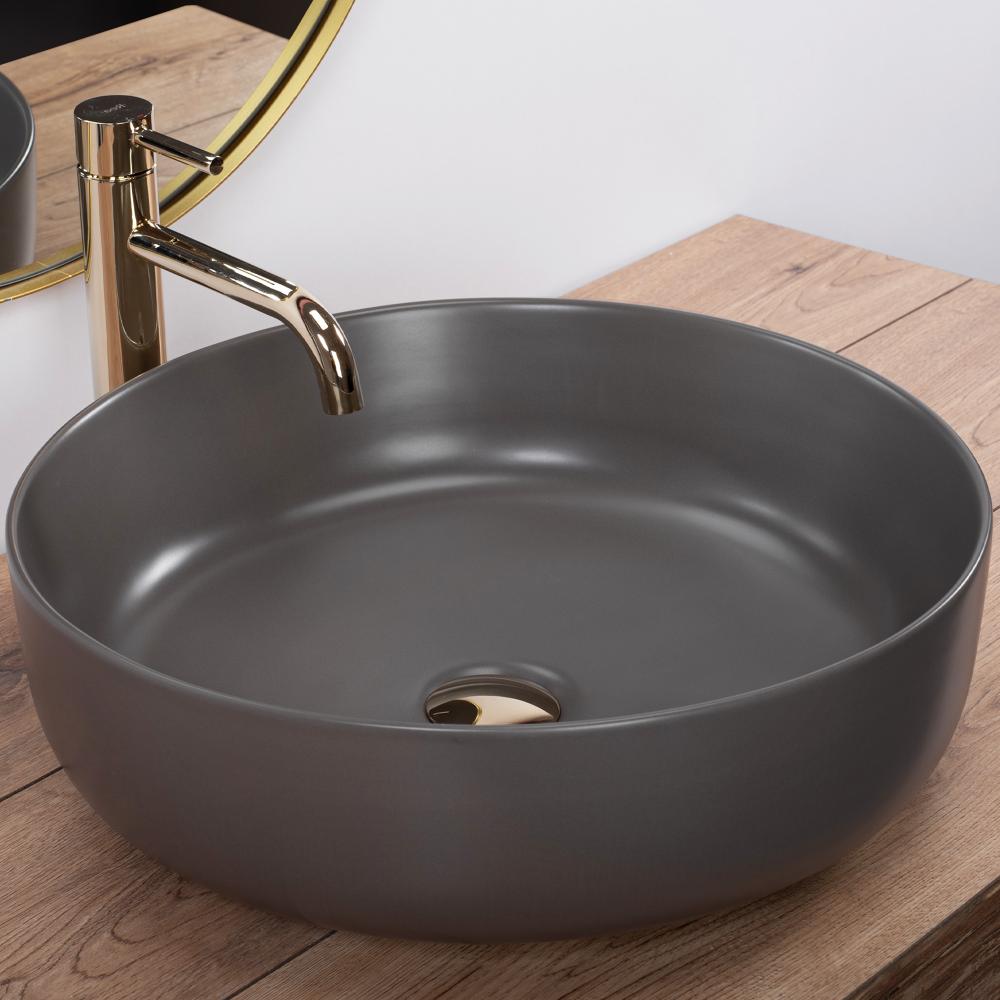 Умывальник на столешницу Rea Elma Grey Mat