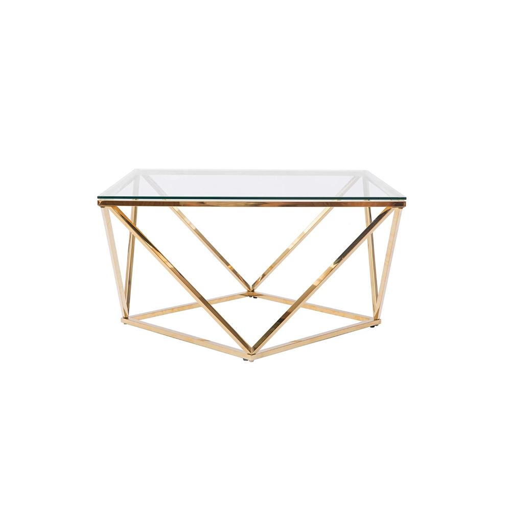 Stolik kawowy szklany Glamour Gold CS-14G